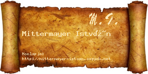 Mittermayer István névjegykártya